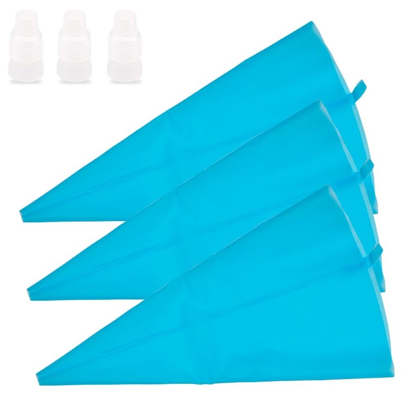 18 Inch Reusable Icing Bags 3-Pack Silicone Piping Bags, Large Pastry Bags Ca…