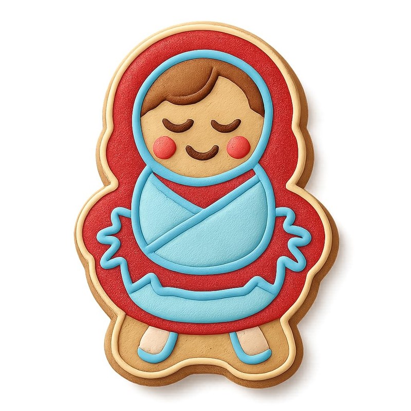 Cradled Jesus Cookie Cutter & Stamp – 4×2.8