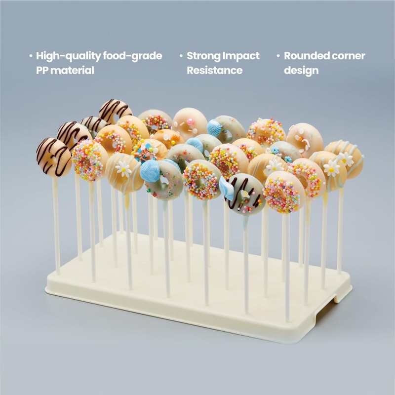 28 Holes Beige Cake Pop Stand Lollipop Display Holder With 100 PCS Sticks Bag gallery