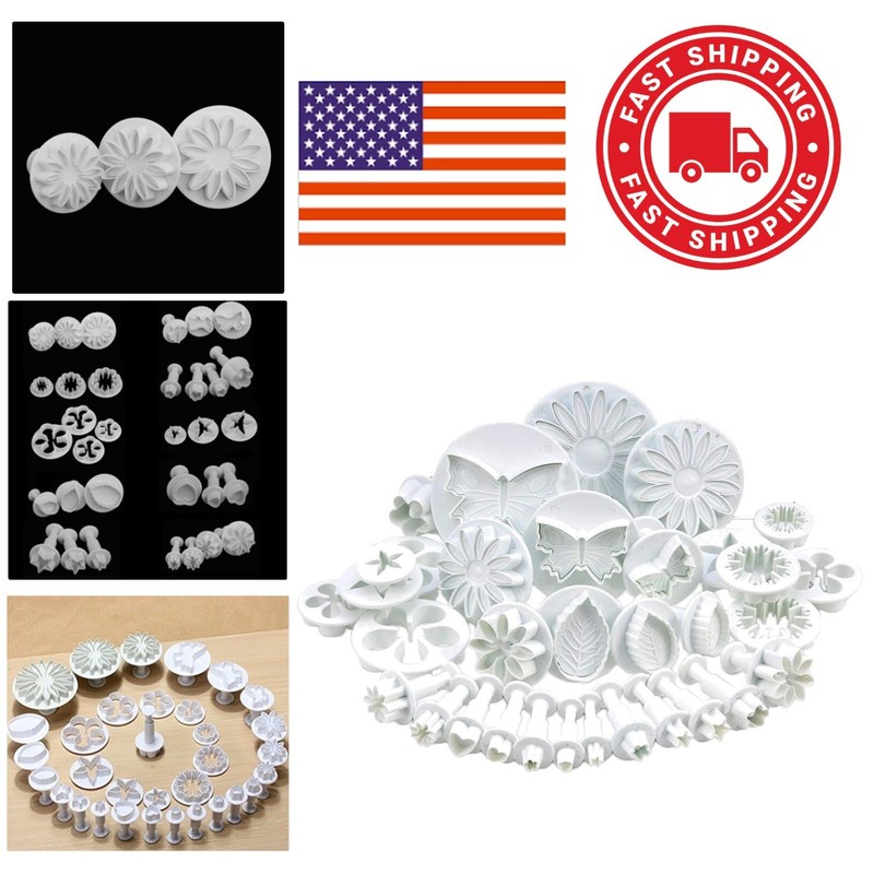 Dishwasher Safe Cake Decorating Cutters Set with 33 Unique Shapes and Designs