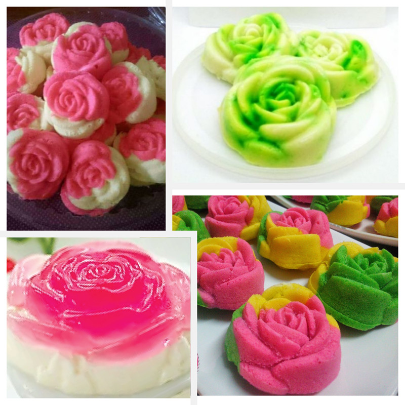 20 Pcs Rose Flower Mini Muffin Mold Kuih Apam Kue Putu Jelly Molder Plastic gallery