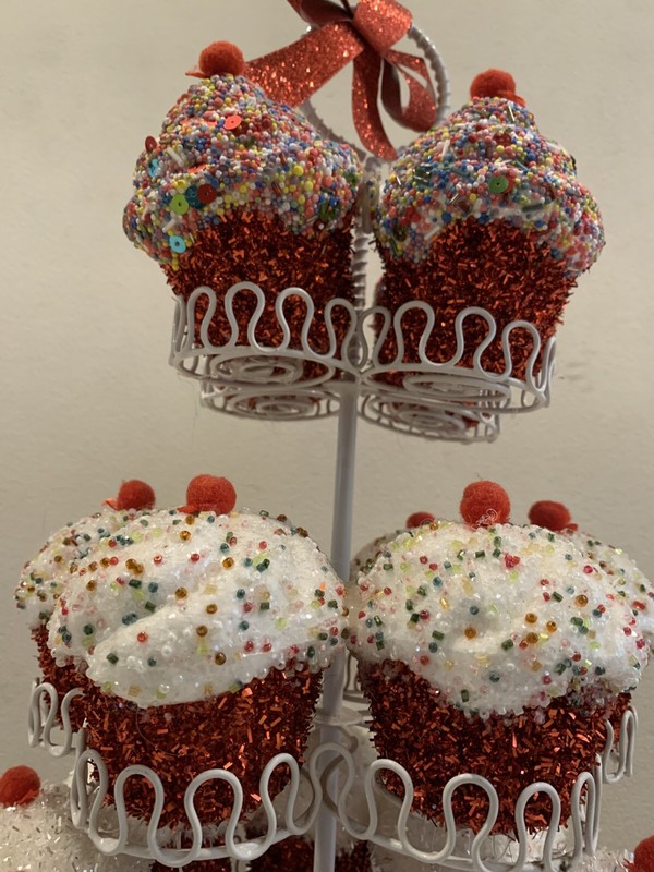 Vintage Desserts Pastry Cupcakes Faux Fake Food 3 Tier Display gallery