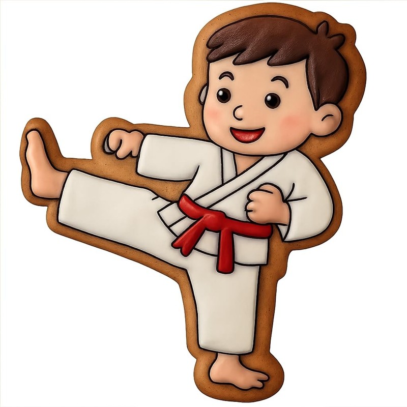 Karate Kick Cookie Cutter & Stamp, Fondant, Clay - 4x3.2" gallery