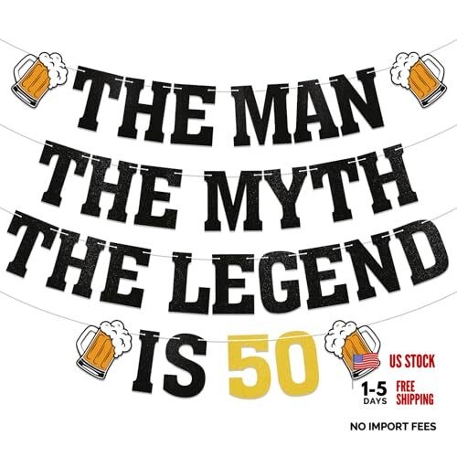 50 Banner – Cheers & Beers to 50 Years Birthday – The Man’s Legend