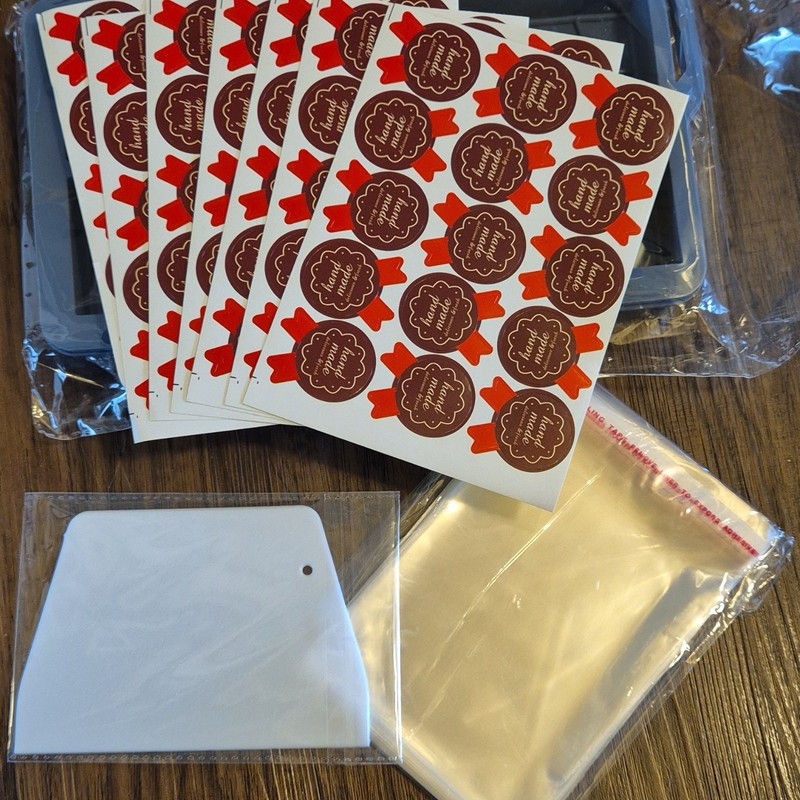 Silicone Rectangle Chocolate Mold Kit with Scraper, Stickers, Bags gallery