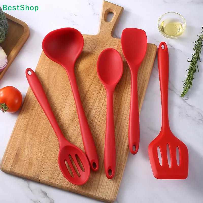 5PCS Silicone Kitchen Utensil Set Non Stick Cooking Spatula Spoon Tools gallery
