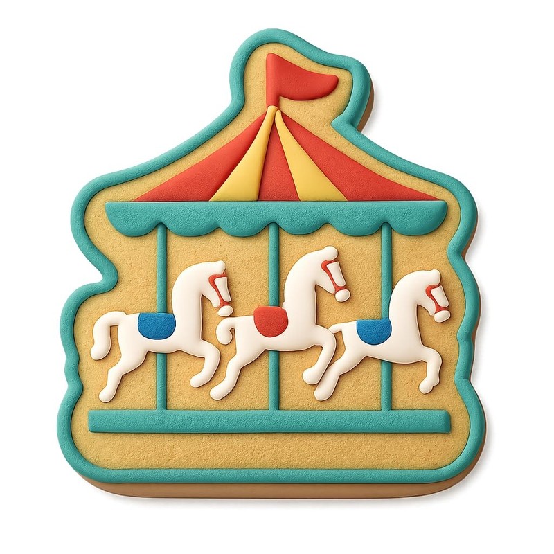 Carousel Merry-Go-Round Delight Cookie Cutter & Stamp, Fondant & Clay - 4x3.9 gallery