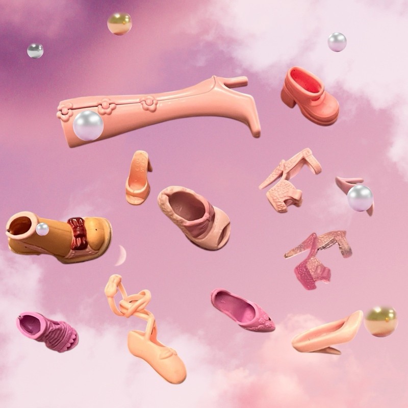 Set of 12 Barbie Shoes Party Favor Cupcake Topper Decoration Pink Sandals Boots gallery