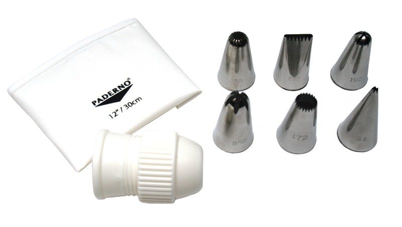 Paderno Vents Spouts 6 Pieces Pastry Bag 11 13/16in Adapter