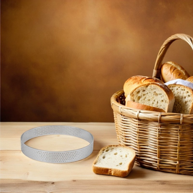 12 Pcs Round Cake Rings Stainless Steel Perforated Tart Molds For Baking gallery