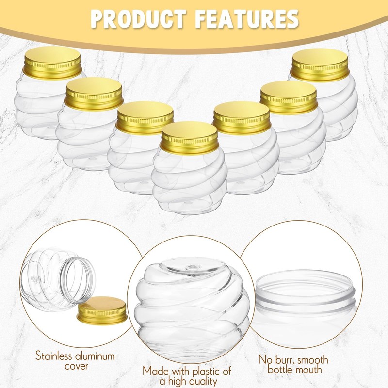 Suclain 25 Pcs 4 oz Mini Honey Jars Party Favors in Bulk Honeycomb Plastic Ja... gallery