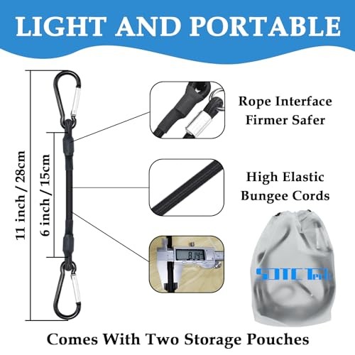 8IN Mini Short Bungee Cords with Carabiner Hooks Heavy Duty Elastic 8INCH-4PCS gallery