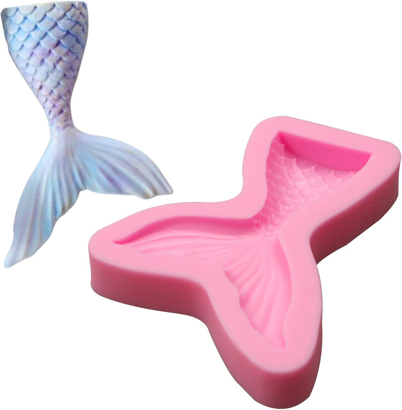 Marine Theme Fondant Molds 4 Pcs, Mermaid Tail Seashell Conch Starfish Baking Ch gallery