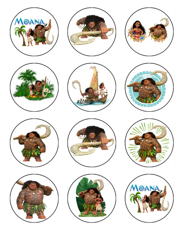 Maui Edible Icing Cake & Cupcake Toppers – Moana Birthday Party Cake Decoration gallery