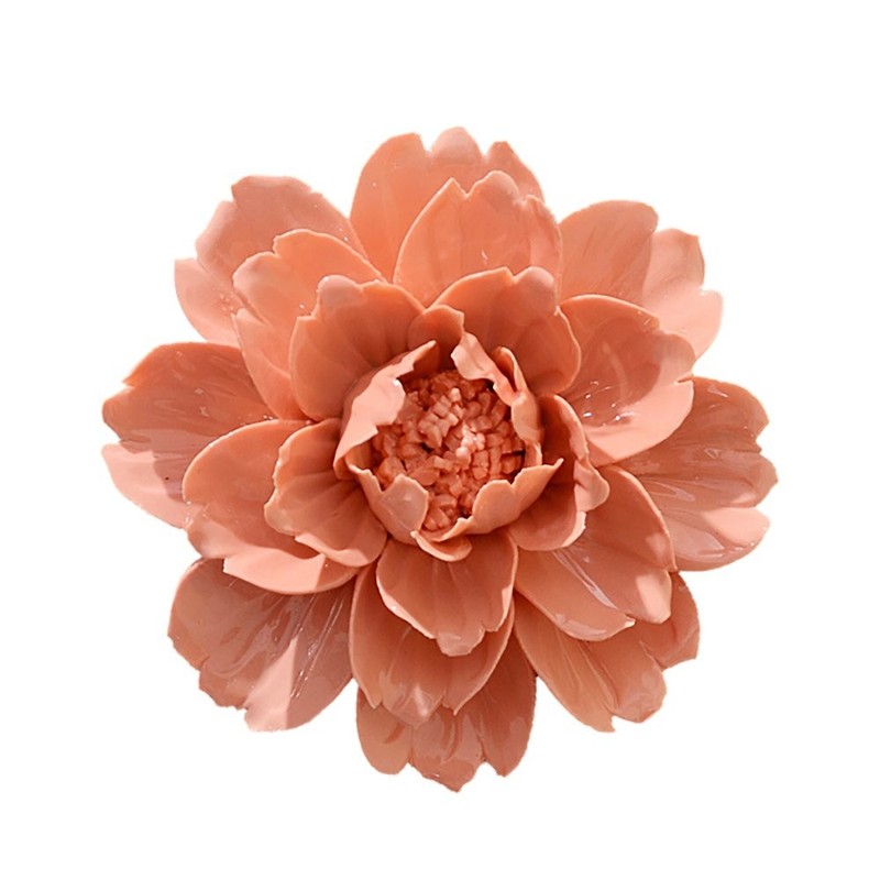 Alycaso Peony Ceramic Flower Wall Dcor Artificial 3D Flower Wall Art For Living