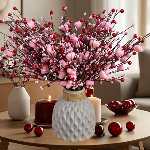 Valentines Day Decorations Floral Picks Stems - 8Pcs,16 Inch Artificial Pink gallery