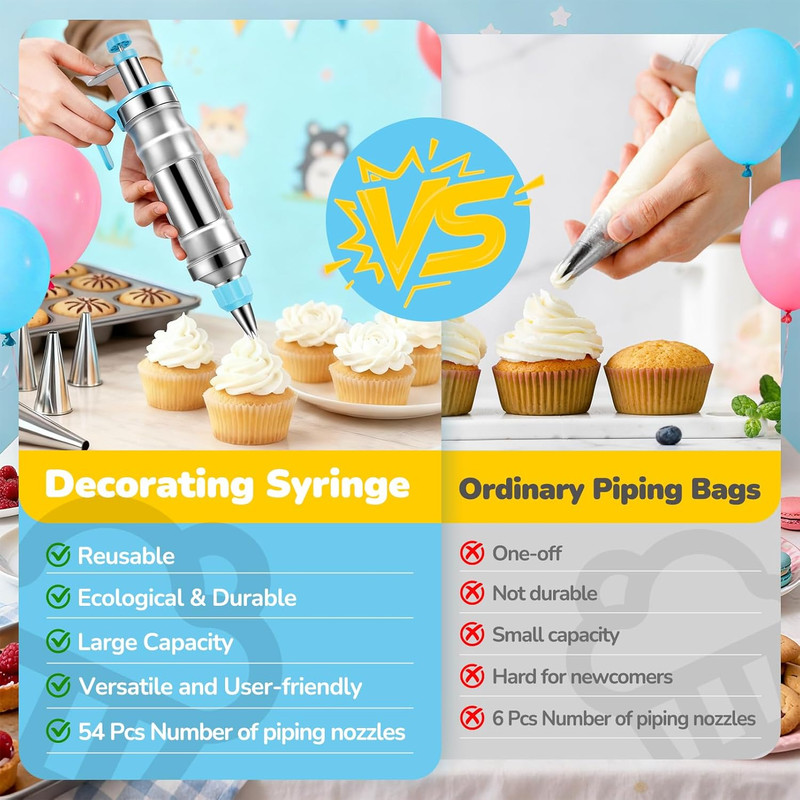 Cake Decorating Tools Supplies Kit: 164Pcs Baking Accessories, Dessert Piping Sy gallery
