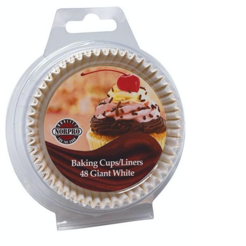 Norpro 48-Count Giant White Baking Cups, 3 ¾ Inches (4-Pack)