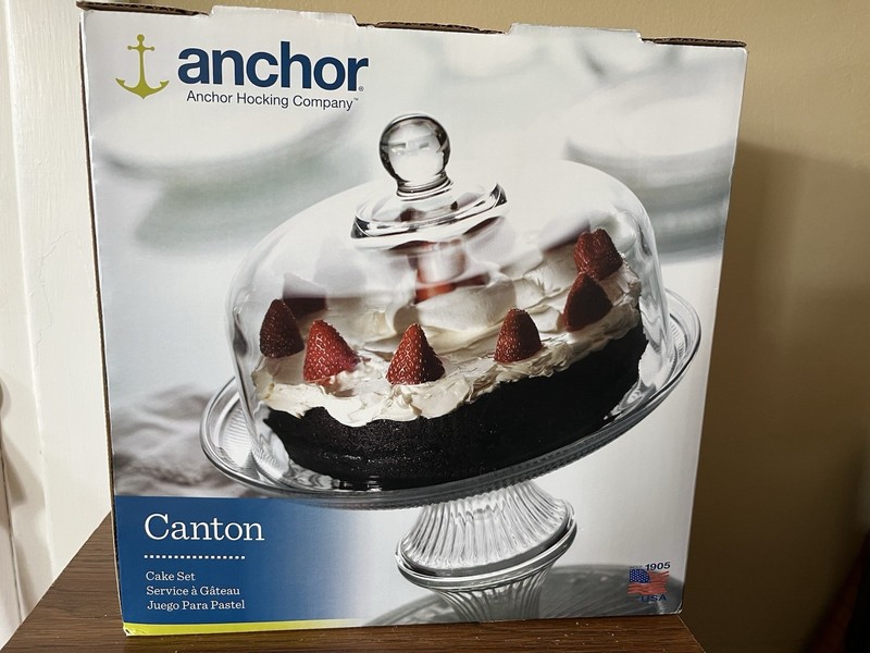 Anchor Hocking 2pc. Footed Cake Set and Inverted Punch/Salad Bowl