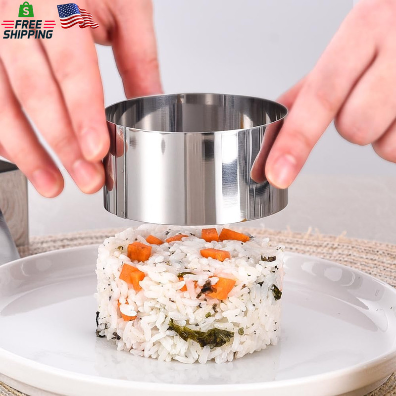 DATANYA Cake Ring Molds 4 Inch Stainless Steel round Food Ring Dessert Mousse Mo gallery