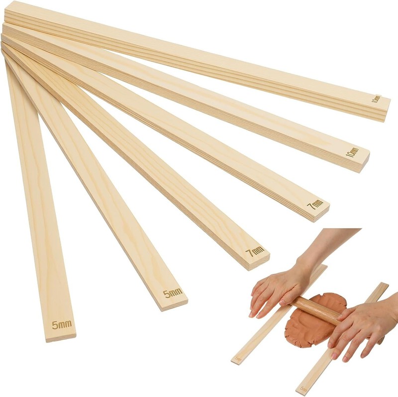 6PCS Rolling Pin Thickness Guides, Wooden Dough Thickness Guides, Tools Clay ... gallery