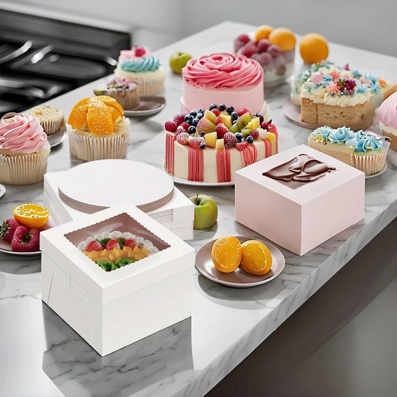 20 Pack 12X12X6 Cake Boxes with Boards 10 Pcs Cake Boxes 10 Pcs Cake Boards July gallery