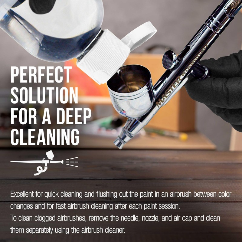 U.S. Art Supply 4oz Airbrush Cleaner - Fast-Acting Cleaning Solution Clear gallery