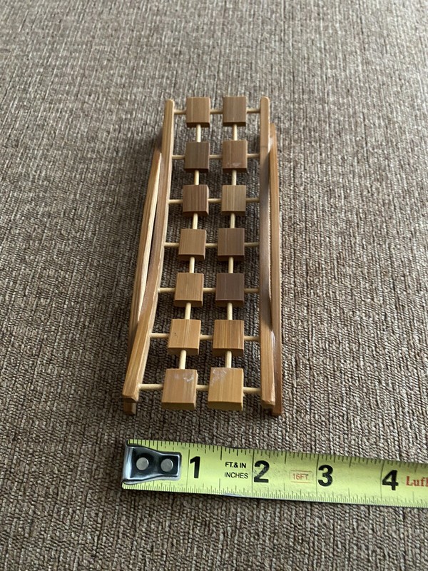 BAMBOO OSHIBORI TRAY HOLDER BOAT JAPAN SUSHI MEAL VINTAGE TOWEL HOLDER gallery