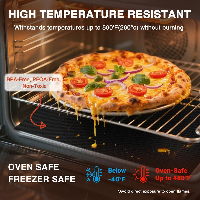 PrettyCare Oven Liners for Bottom of - 2 Pack Large Heavy Large, Black gallery