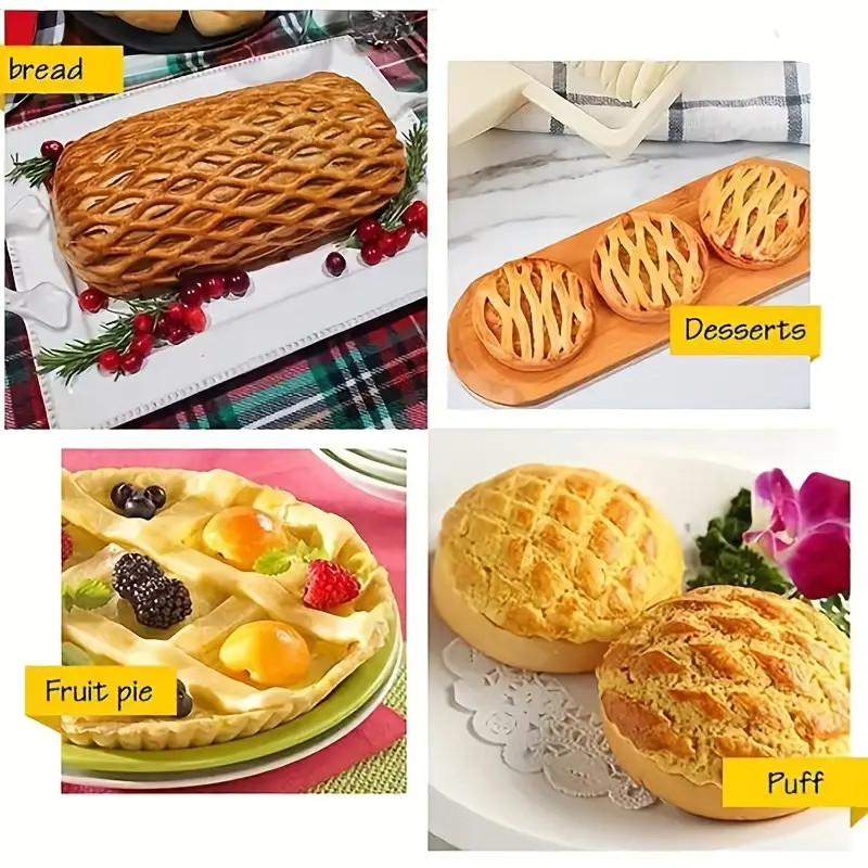 Lattice Pattern Roller Cutter For Homemade Pizza Pie Cookie Dough Baking Tool gallery