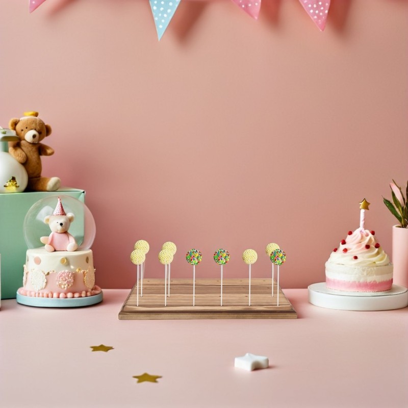 Cake Table Stand Wooden Lollipop Holder Cakepop Display Holders for Party gallery