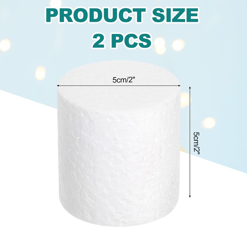 Round Foam Cake Dummy, 2" x 2" White Fake Cake Circles Dummies, 2Pcs gallery