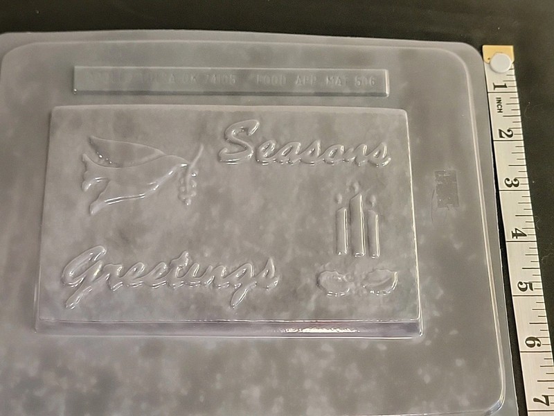 Christmas Seasons Greetings Dove Candles Large Bar Chocolate Candy Piece Mold gallery
