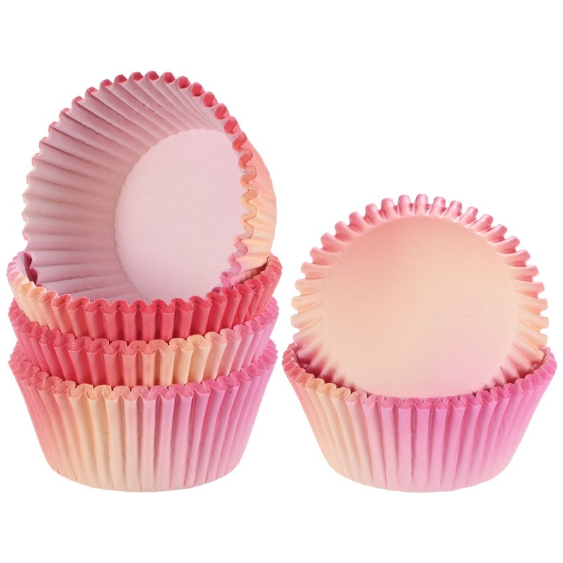 100-Pack Cupcake Liners, Cupcake Wrappers for Party[Pink-yellow Gradient]