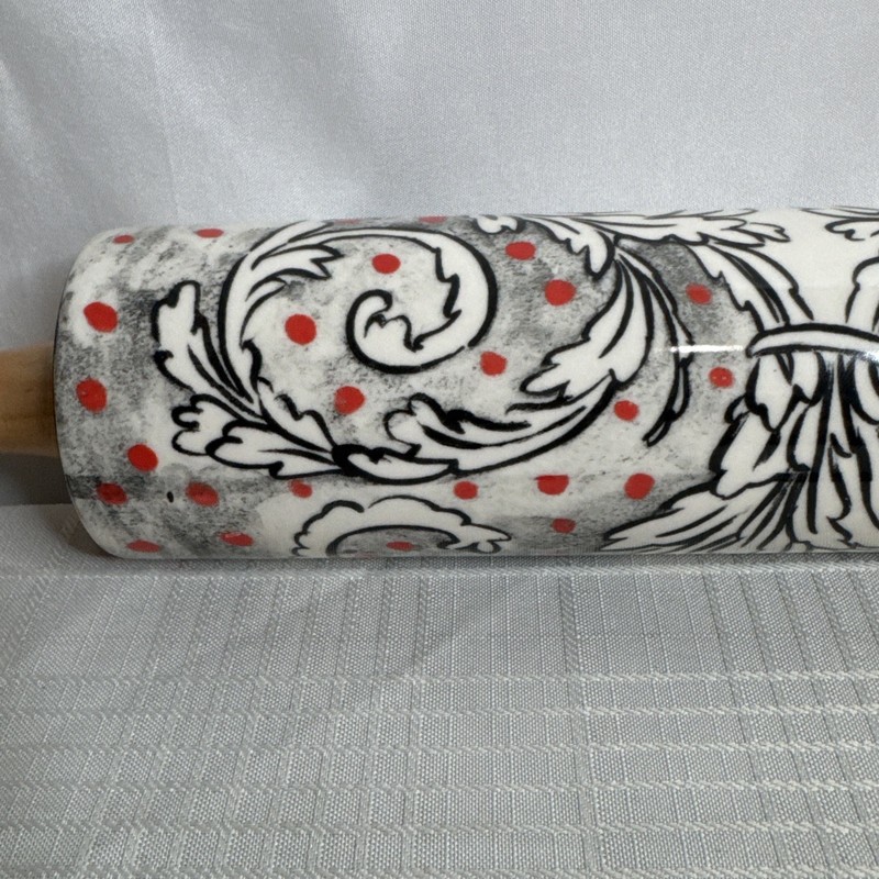 Anthropologie 18” Molly Hatch Hello There Ceramic Rolling Pin with Wood Handles gallery