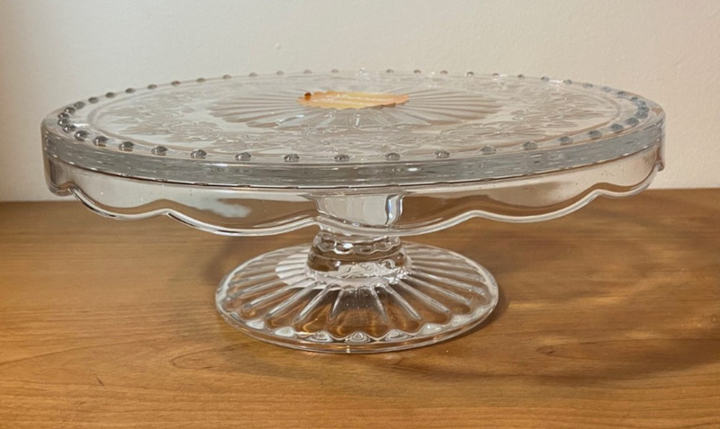 The Pioneer Woman Cassie 10 In Clear Embossed Glass Cake Stand Plate NIB