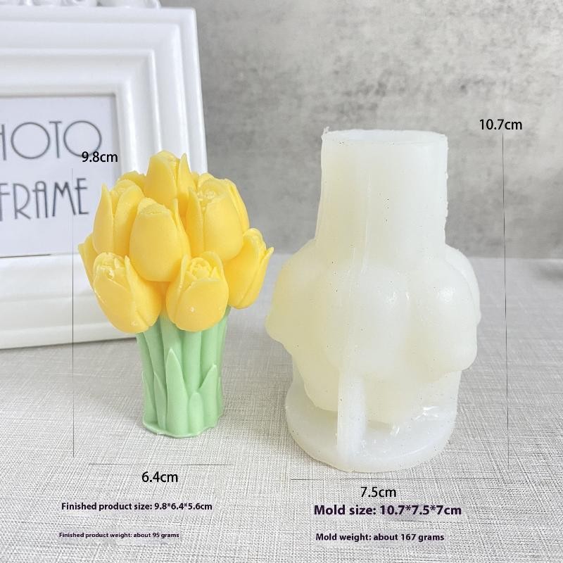Tulip Bouquet Silicone Mold DIY Flowers Aroma Candle Molds Candle Making Supply
