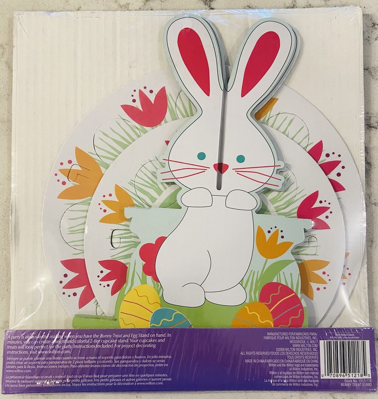 Wilton Bunny Treat and Egg Stand 2 Tier Paper Cardboard Party Birthday Rabbit gallery