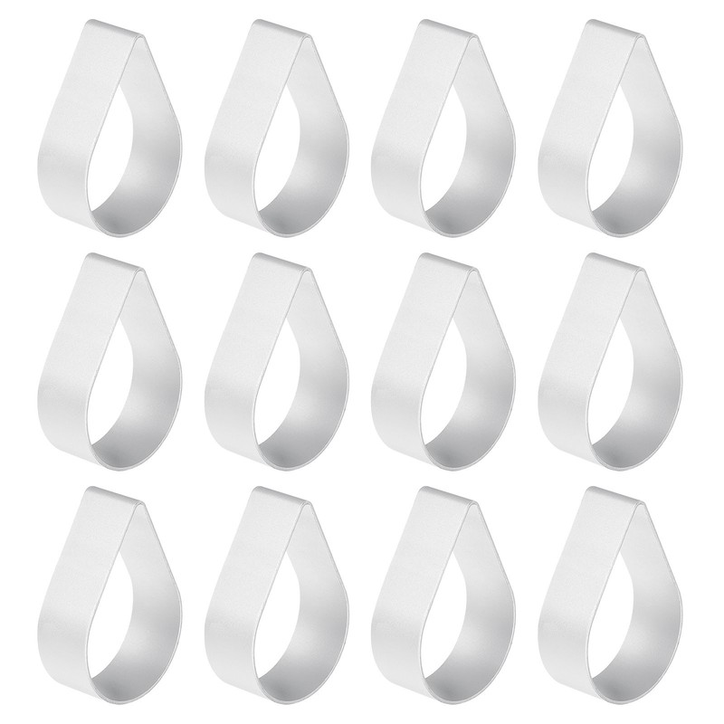 12pcs Metal Cookie Cutter, Aluminum Alloy Water Drop Biscuit Cutters Silver