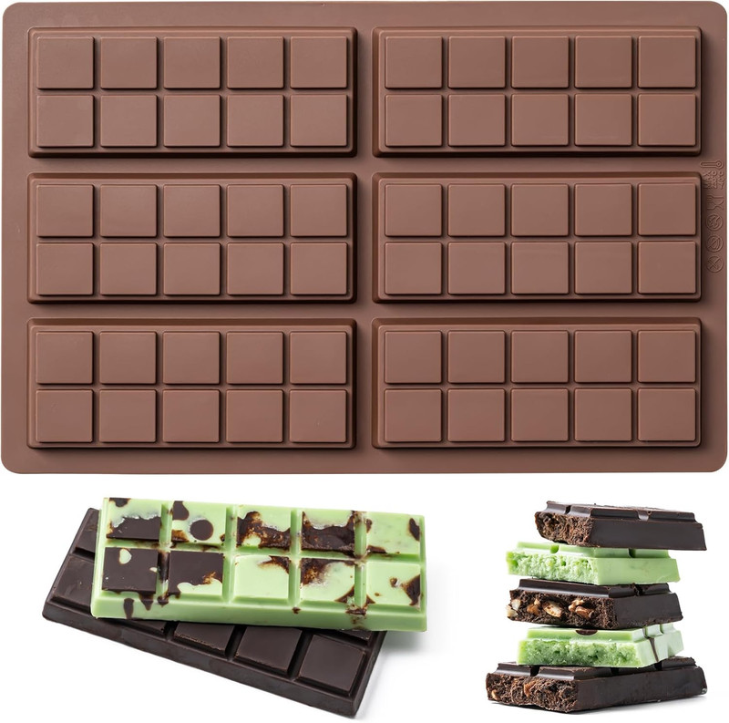 Husfunov Chocolate Bar Mold,Non-Stick Chocolate Molds, 100% Food Grade Silicone gallery