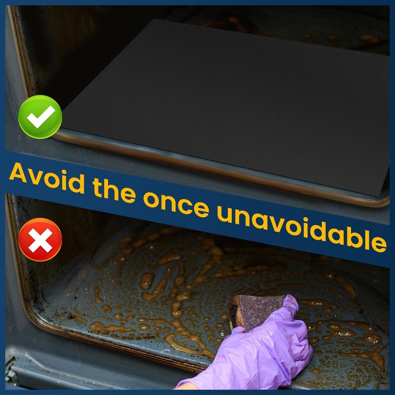 Oven Liners for Bottom of Electric Gas -3Pack 3 Pack-23.6"x15.7", Black gallery