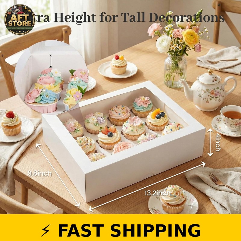 VGOODALL 12 Count Cupcake Boxes - 6 PCS Container with Window gallery