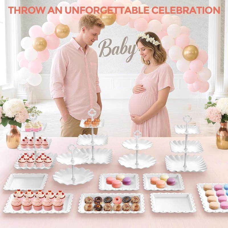 12Pcs Dessert Table Display Set, Cupcake Stand, 3-Tier Cup Cake Tower Stands ... gallery