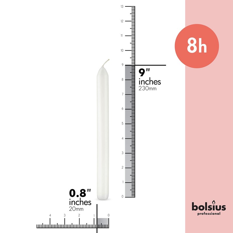 BOLSIUS 10 Count Household White Dinner Candles - 9 Inches - 9 Inches, gallery