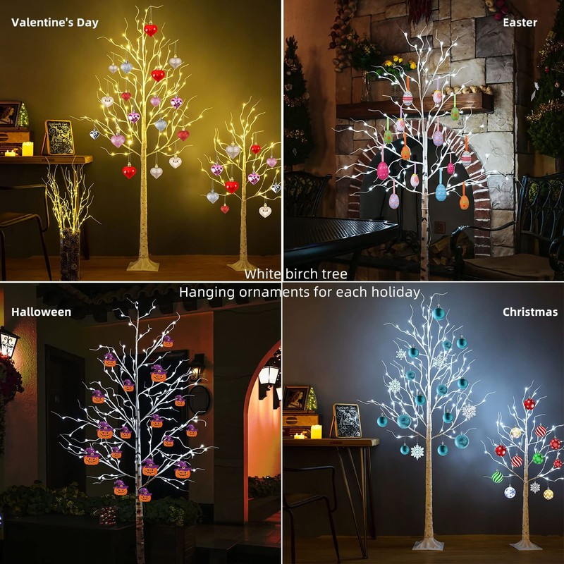 Zhouduidui Lighted Birch Tree 6Ft 96Led Birch Tree Lightsartificial Twig Tree gallery