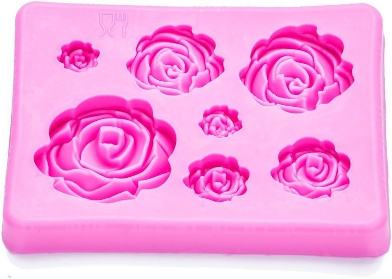 2PCS Rose Flowers silicone molds Cake Chocolate Mold wedding one size, Pink gallery