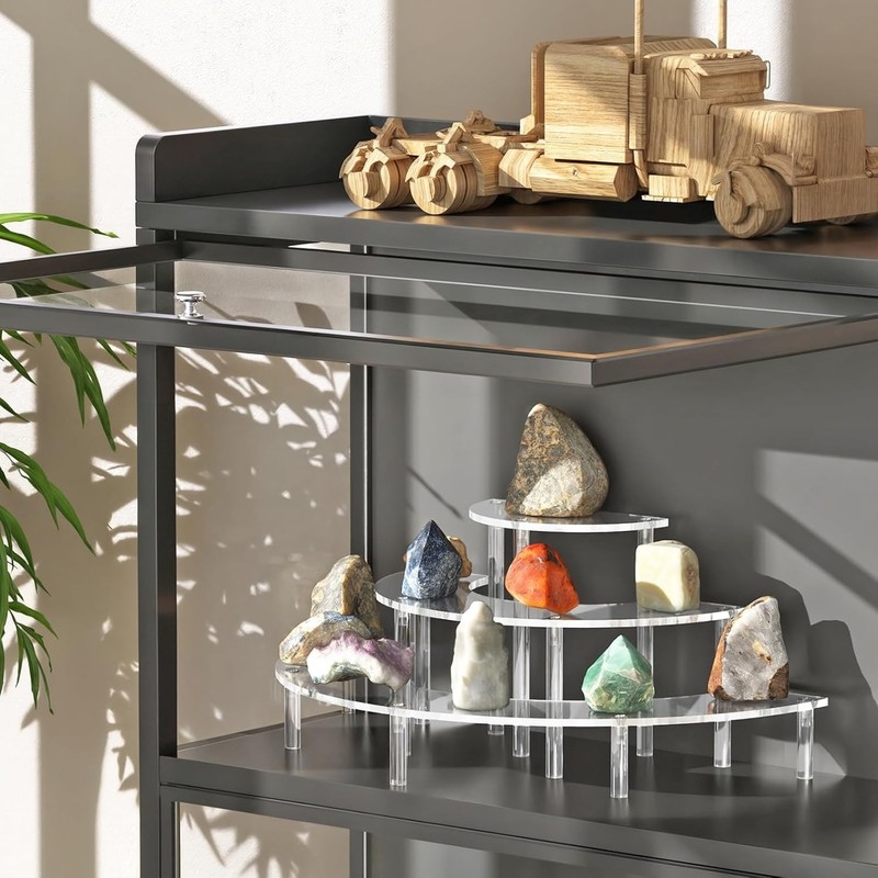 3 Tier Acrylic Display Risers 2 Pack, Half Moon Cupcake Stand, Clear Perfume ... gallery