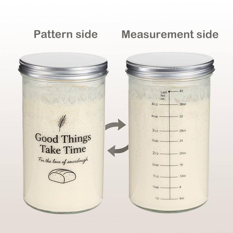 Sourdough Starter Kit-Sourdough Starter Jar and Dome-40oz Large Sourdough Sta... gallery