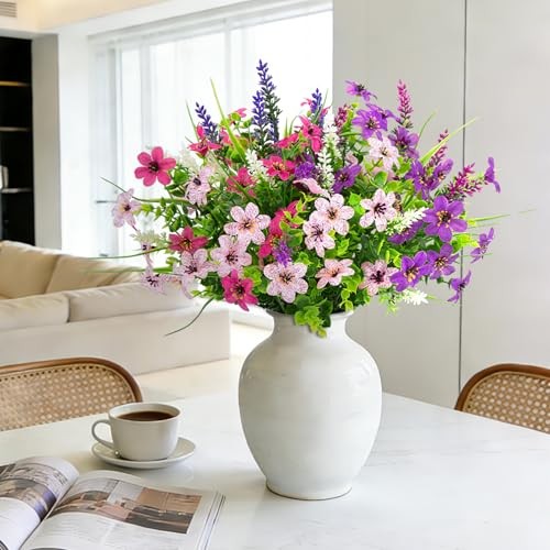 24 Bundles Artificial Flowers for Outdoors, UV Resistant Colorful Fake gallery