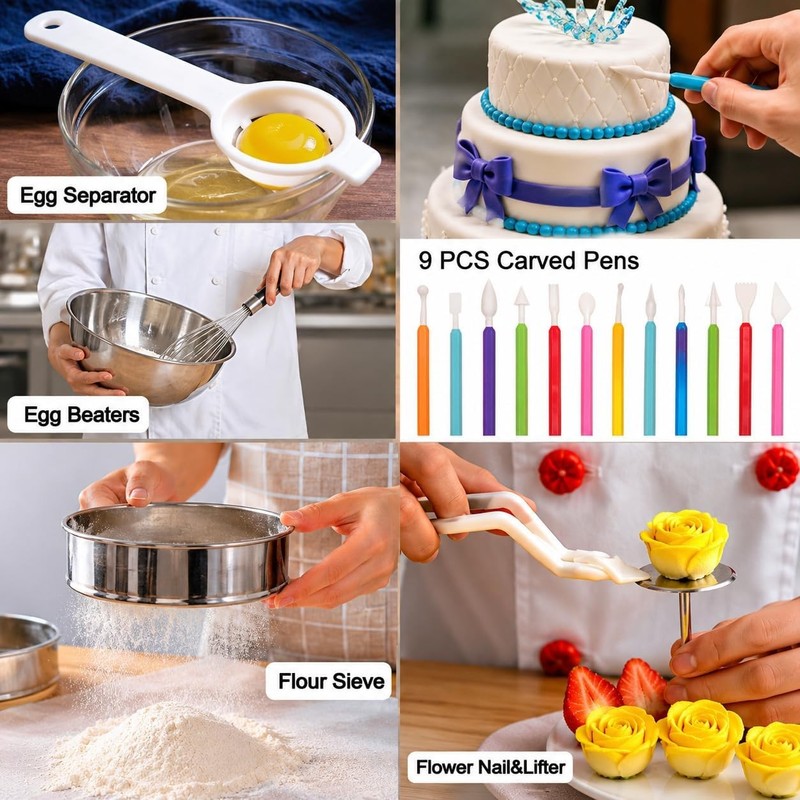 567 PCS Cake Decorating Kit w/Pans, Turntable, Tools for Beginners gallery